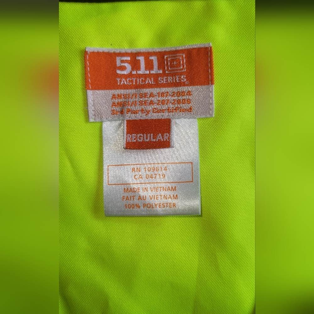 5.11 Tactical Series Vest Reflective Stripes Hi-Visibility Yellow Safety - Picture 2 of 4